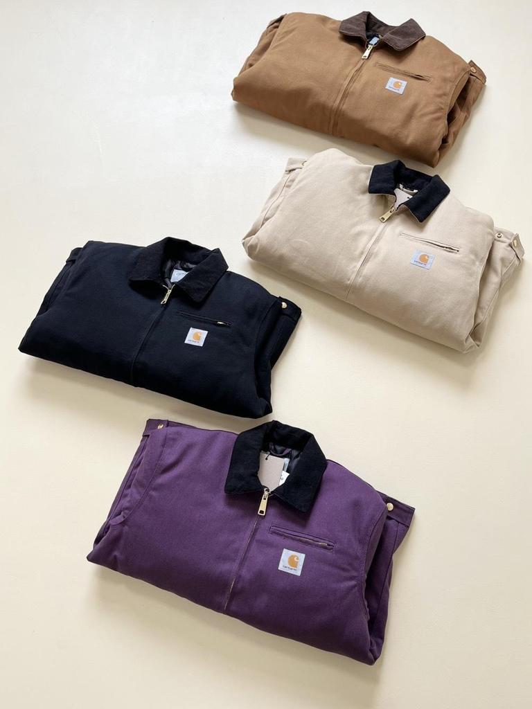 Plus Size Carhartt Heavyweight Canvas Jacket, Warm Lapel Workwear for Autumn and Winter.