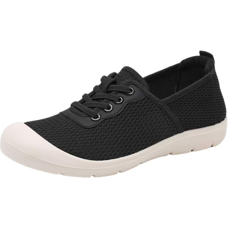 

Women Spring Autumn New Mesh Slip On Casual Sneakers Lightweight Non Slip Breathable Soft Sole Walking Shoes Elderly Nude Shoes 35 чорний
