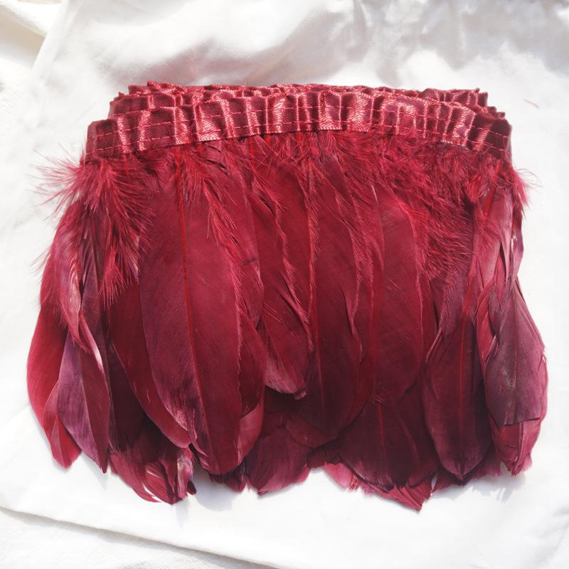 Color Hard Floating Feather Cloth Edge Goose Feather Cloth Strip Diy Feather Flower Skirt Shawl Stage Costume Wing Decoration