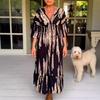 Summer Fashion V-neck Dress Women's Printed Dress Fashionable and Elegant Dress