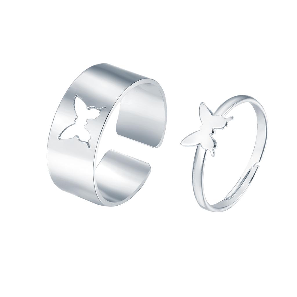 Couple Butterfly Hollow Ring