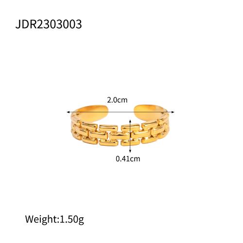 Wholesale Twisted Link Chain Open Rings Stainless Steel Jewelry  Gold Plated Adjustable Finger Rings For Women Party Gift