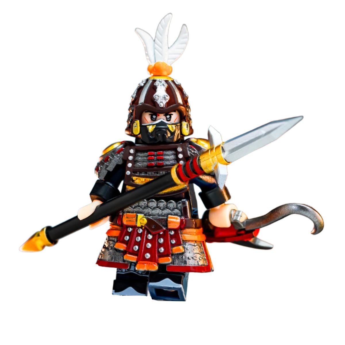 

Western Chu Mongolian Cavalry Minifigure Building Blocks, Full Armor, Weapon Compatible with LEGO.