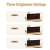 15 Inch Digital Wall Clock Multifunctional Time Date Temperature Display 3 Brightness 6 Alarms Type-C Powered for Home Office