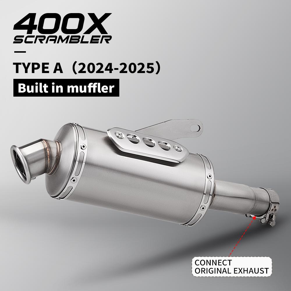 Motorcycle Exhaust Pipe Slip On For Speed Scrambler 400X 2024-2025 Mid Link Pipe Muffler scrambler 400x exhaust
