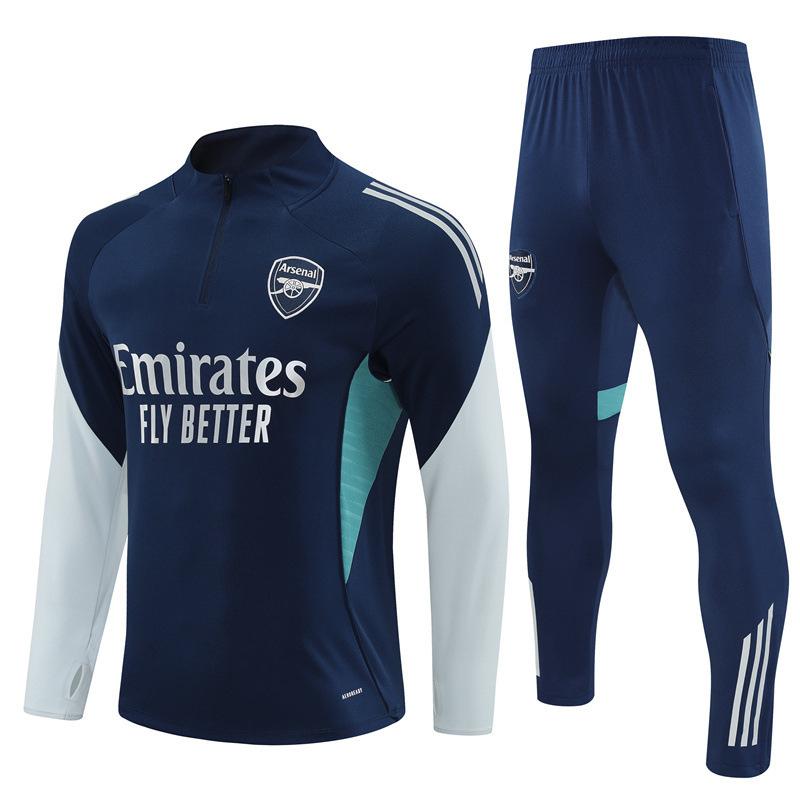 Halbzip Bestickter Fußball Trainingsanzug Set Arsenal Barcelona Real Madrid Camouflage Fußballanzug