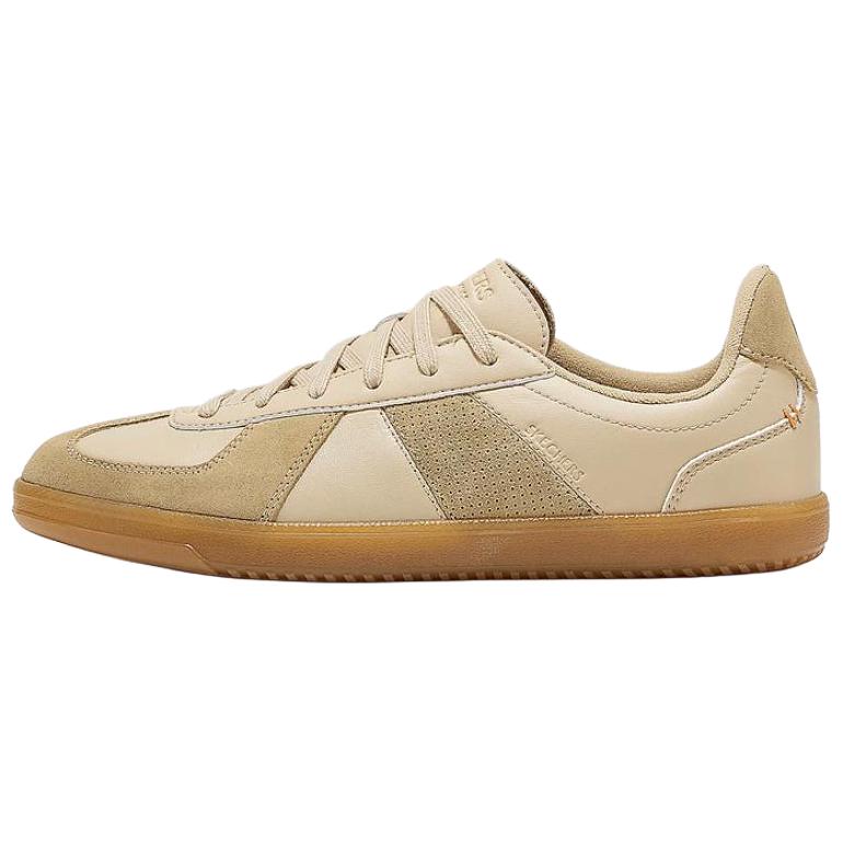 Skechers Training Shoes Soft Leather Comfortable Casual Color Block Versatile Durable Breathable Low Top Sneakers Men sneakers Brown 254153-TAN 39.5