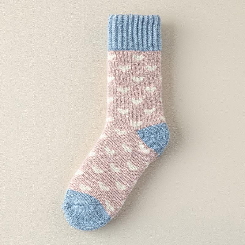 Thickened Socks for Women To Keep Warm and Retain Heat, Autumn and Winter with Loops, Fleece, Cold-resistant, Loose, Retro Floor Socks