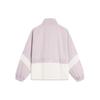 Li-Ning Color Block Stand Collar Loose Sports Jacket Women Jacket Silk-Purple Cream-White AFDT880-2