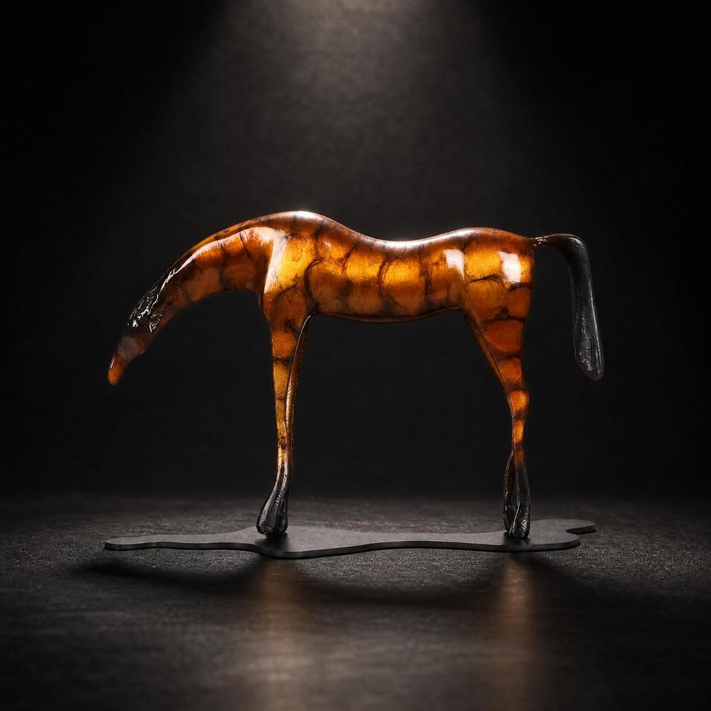 Alloy Horse Decorative Sculpture Sturdy Tabletop Ornament Vintage-Inspired
