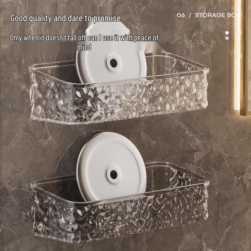 LIEI Suction Cup Wall-Mounted Bathroom Storage Shelf