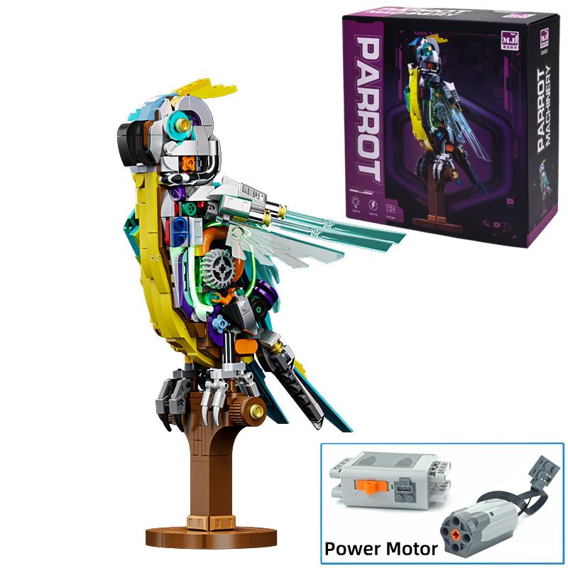 Mechanischer Hai Bausatz Meeresleben Krokodil Papagei Gottesanbeterin Frosch Mantarochen Bausteine Licht Tier Spielzeug Geschenk für Kind