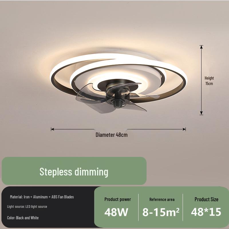

Современный минималистичный умный потолочный светильник-вентилятор для гостиной и спальни Stepless Dimming