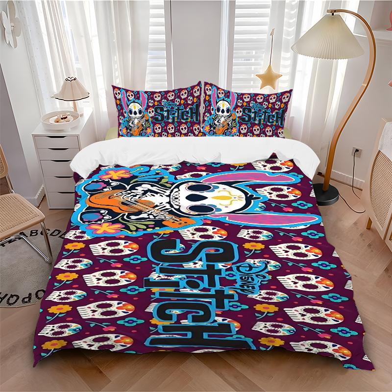 3Pcs Day Dead Celebration Bedding Set Soft Fabric Duvet Cover Pillowcases Home Xmas Halloween Gift 1 Duvet Cover 2 Pillowcase S1138