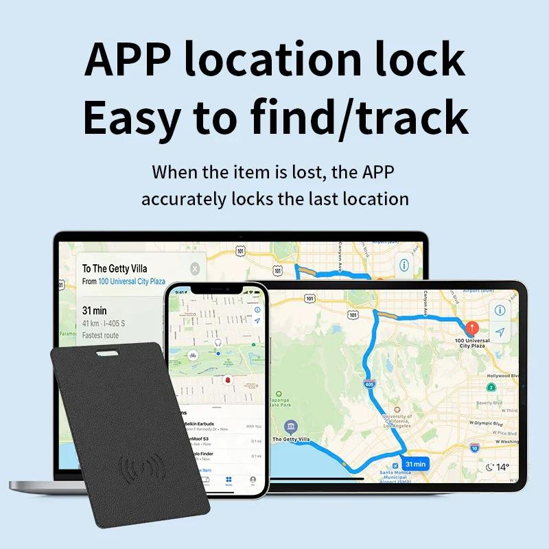 Thin GPS Locator Card Anti Loss GPS Tracking Smart Mini Tag Bluetooth Wireless Charge for Find My APP IOS Wallet Phone Tracker