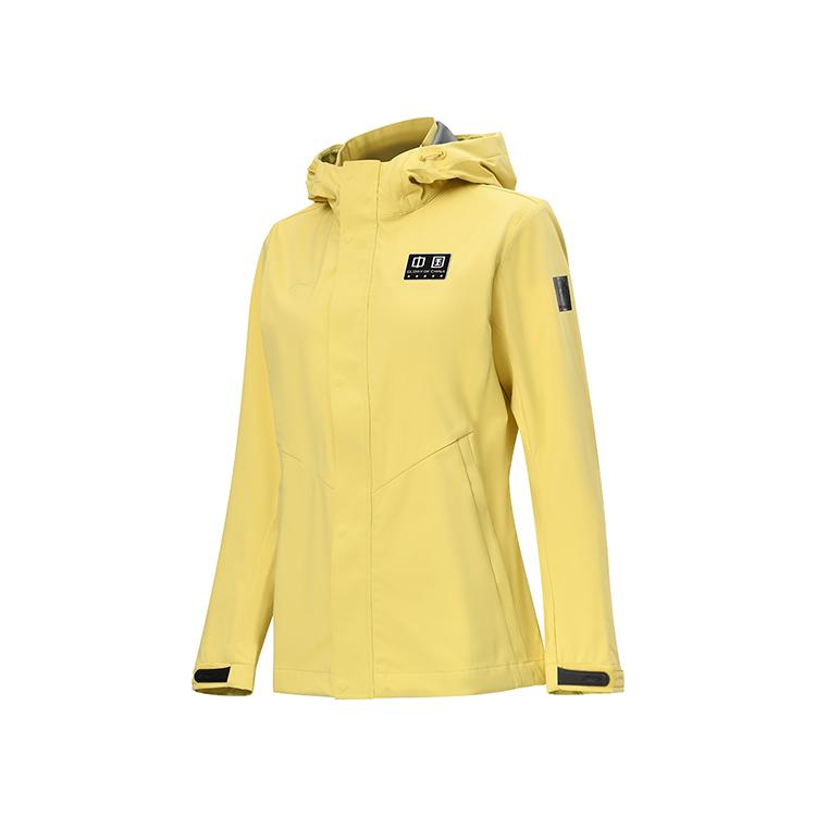 Li-Ning Solid Color Zipper Hooded Windbreaker Women Outerwear Wax-Yellow AFDU996-1