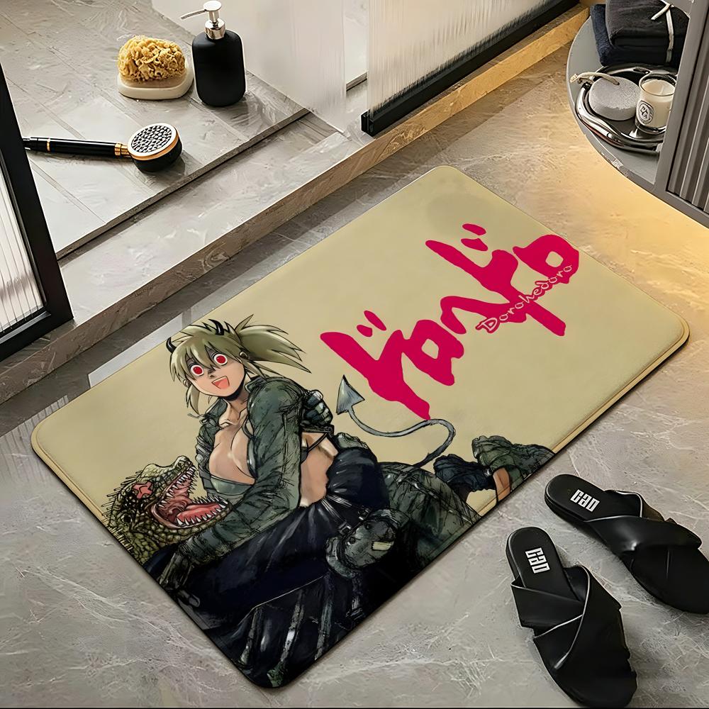Anime D-Dorohedoro Floor Mat Soft Flannel Floor Mat Suitable for Entryways, Living Rooms, Bedrooms, and Bathrooms