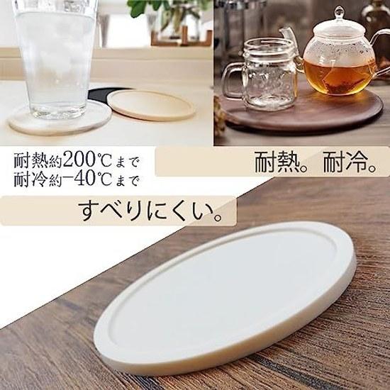 Coaster Silicone Plain 6 Pieces Stylish Washable Round Cup Mat Non-Slip Scratch Prevention Black Marble Pattern Set (Black 6)