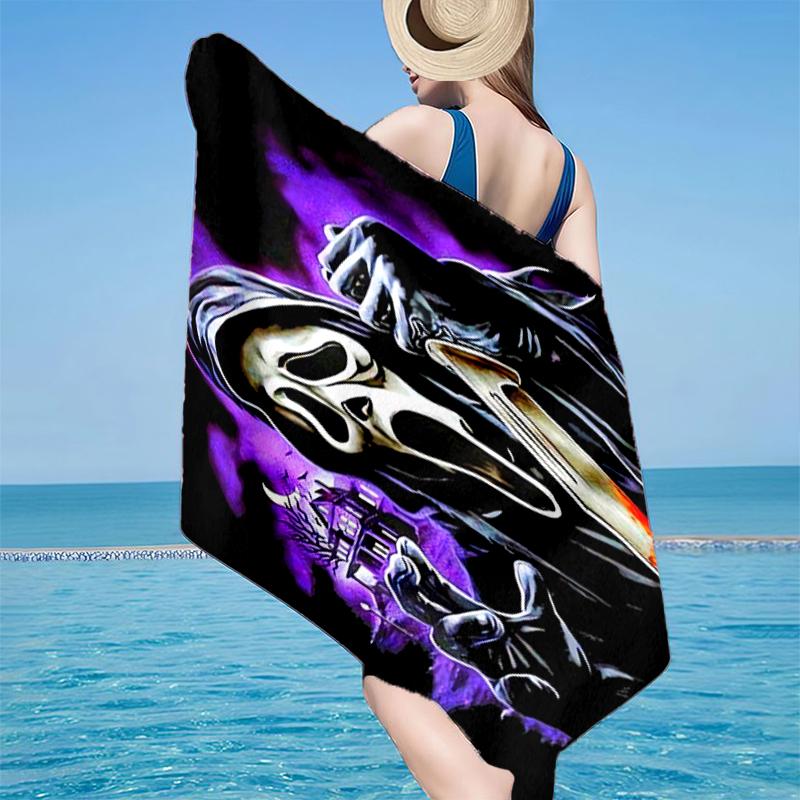 Heartbeat Ghostface Of Horror Beach Towel, Super Soft Microfiber, Gift for Her/Him, Birthday, for Pool, Beach, Travel, Home Decor Fan gifts