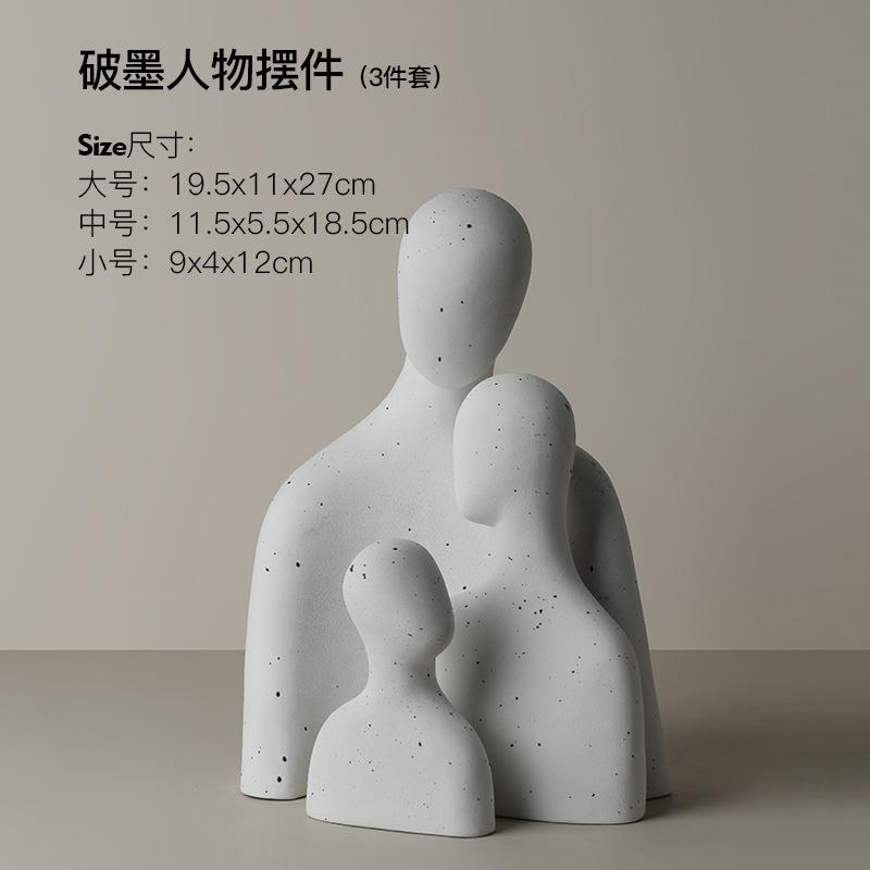 

3pcs/Set Nordic Art Ceramic Character Ornaments Foyer Study Decoration Living Room Home Crafts Desktop Decoration Art