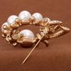 High-End Austrian Crystal Pearl Brooch: Classic European Wedding Accessory
