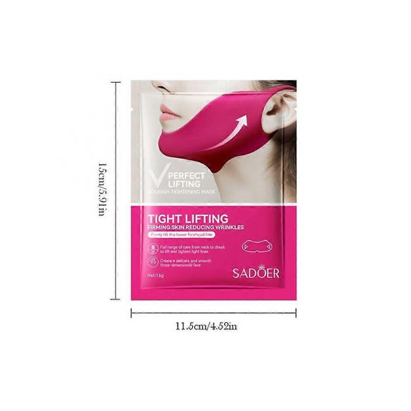 6 Pezzi Maschera Lifting Stringente per Doppio Mento, Rimuovi Doppio Mento Rassodante, Maschere in Tessuto Lifting V-Line per Mento e Collo, Antirughe e Idratante, Maschera Viso