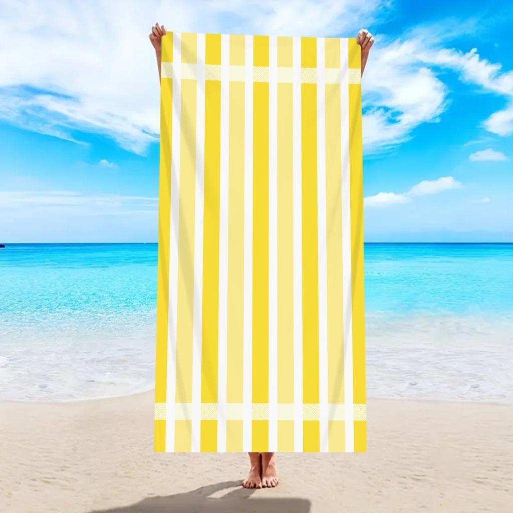 Striped Beach Towel Microfiber Quick-Drying Absorbent Beach Towel Striped Beach Towel