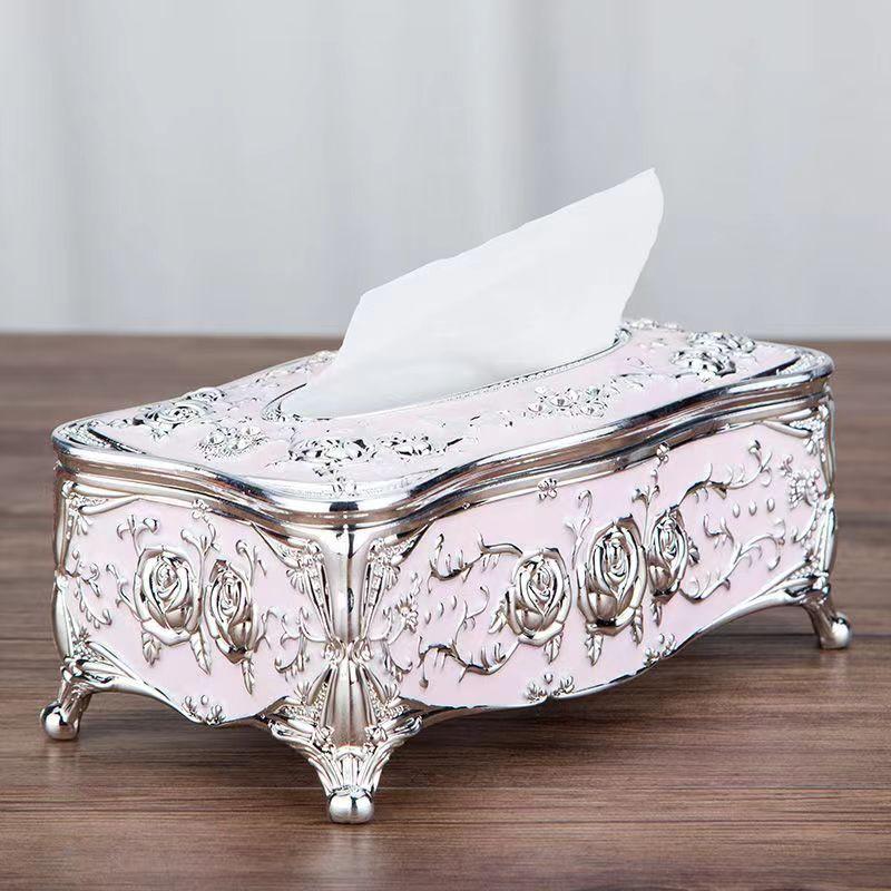 1PC European Style Tissue Box High-end El Restaurant Kitchen Napkin Extraction Box Household Tissue Storage Box