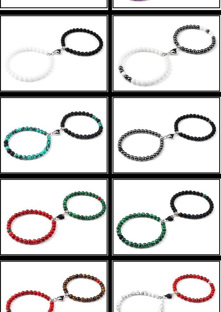 Heart-Shaped Magnetic Couple Bracelet - Best Friend or Sister Gift for Boyfriend - Japanese Korean Student Wristband In Stock