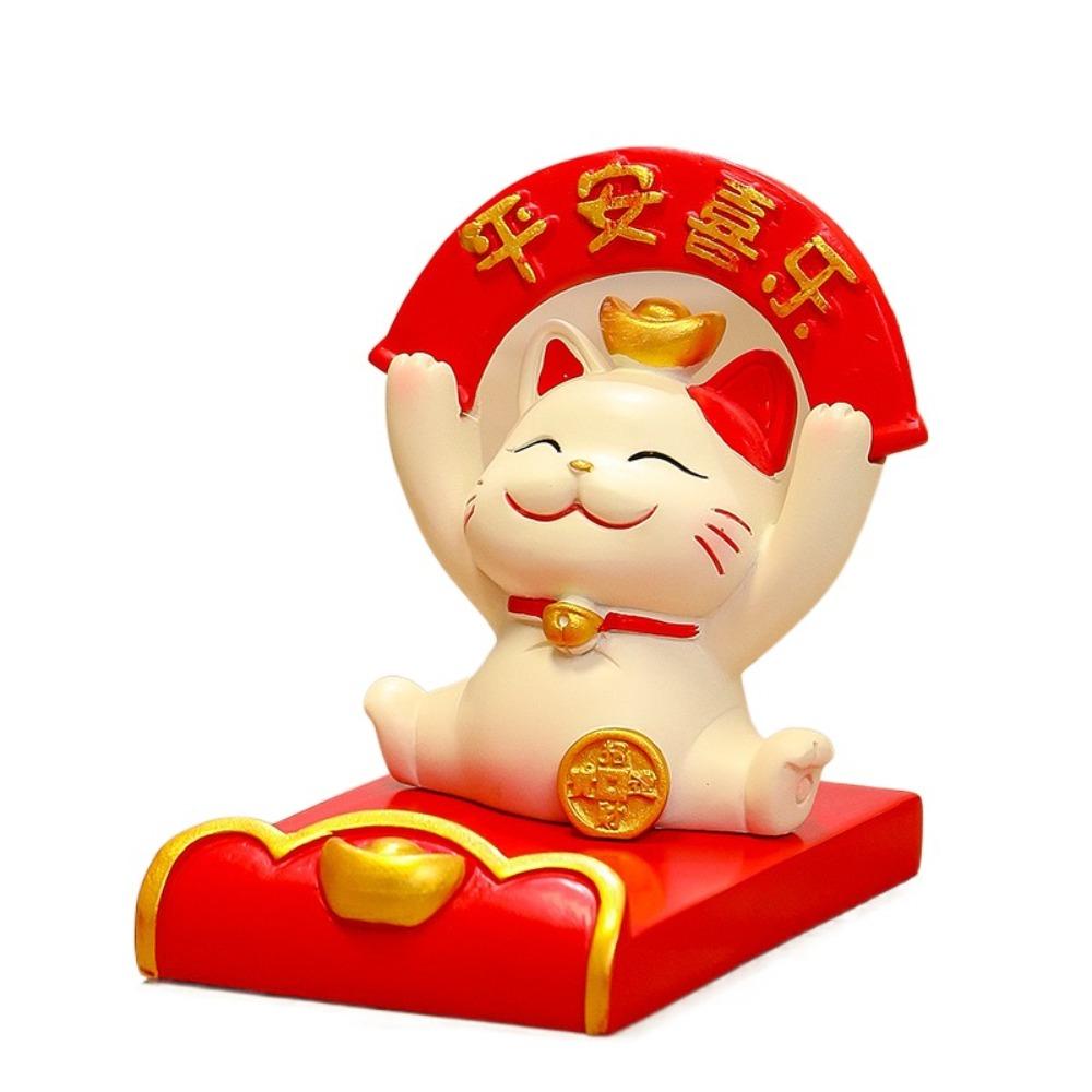 Chinese Style Lucky Cat Phone Holder Cute Cell Phone Bracket  Living Room Decoration