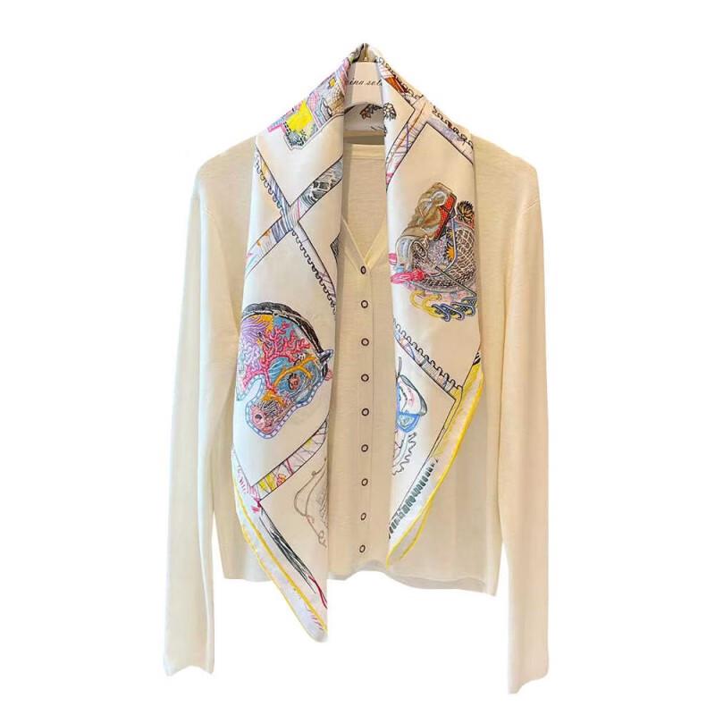 NINA SOLOR Horse Prism Twill Silk Scarf