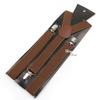 Men Kids Yellow Khaki Brown Suspender Bowtie Set Elastic Adjustable Y-Back Braces Straps Daily Father-Child Braces Accessory