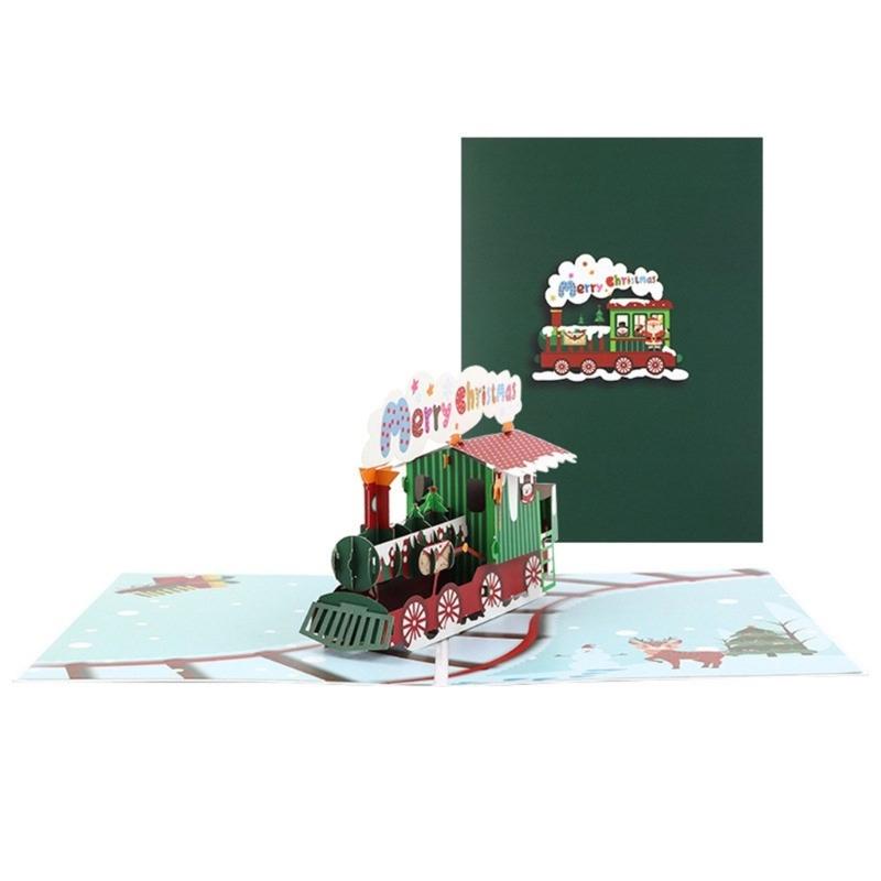 Bright 3D Popup Christmas Cards Elegant 3D Popup Holiday Greeting Paper Cards For Christmas With Envelopes 1
