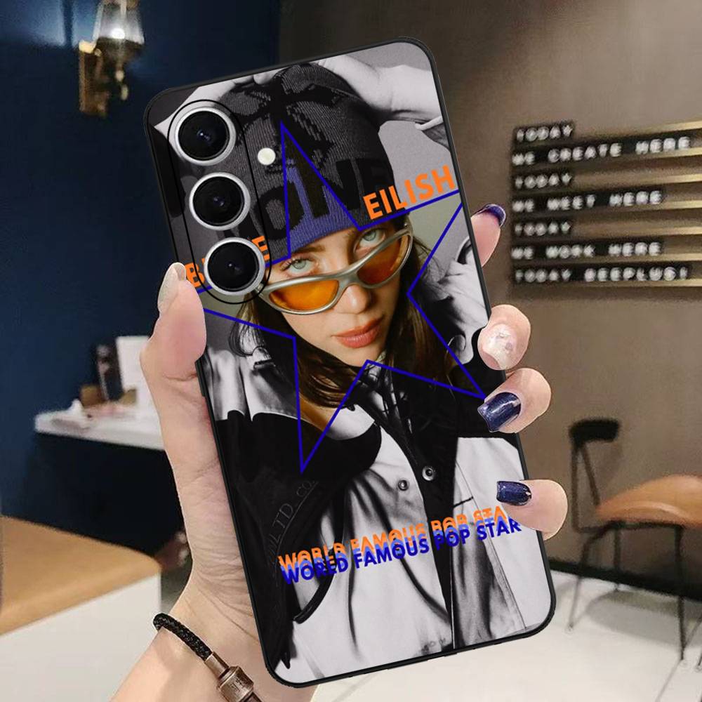 

Pop E-Eilish Star B-billie Phone Case For Samsung S 24 Fe 25 Ultra Plus 20 Lite 21 30 22 23 24 22 Ultra 5G Fundas Samsung S25ULTRA