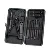 18-Piece Black Manicure Set: Nail Clippers & Art Tools