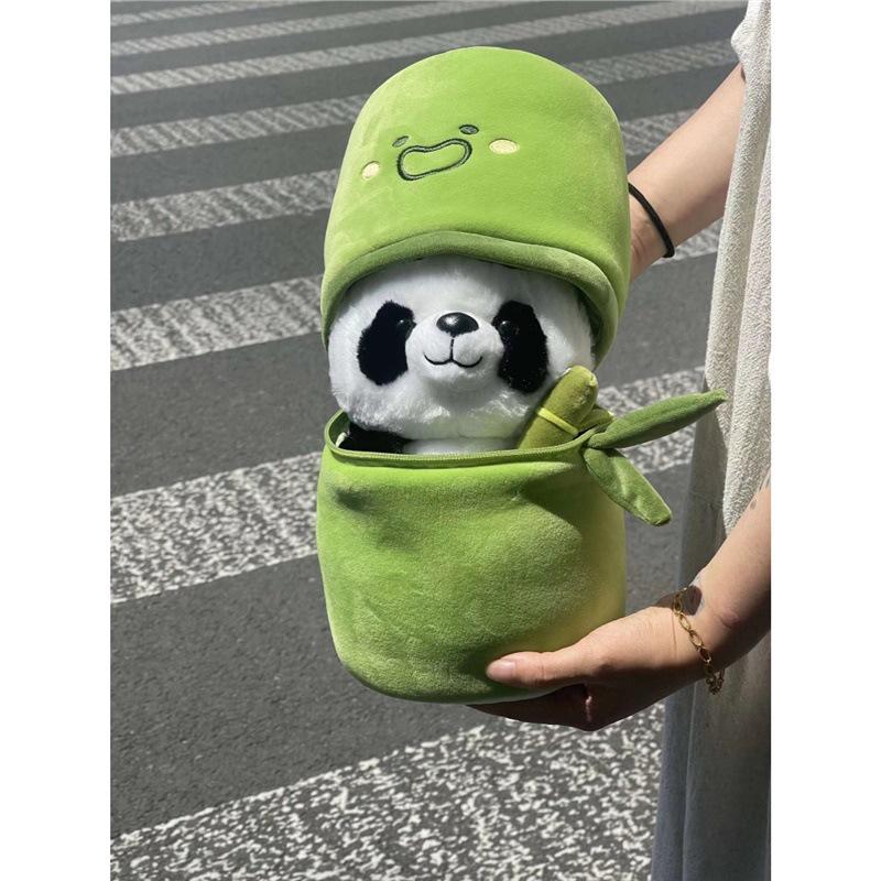 

Bamboo Panda Plush Toy - Cute Meng Lan Flower Pillow & Pendant Birthday Gift 25cm