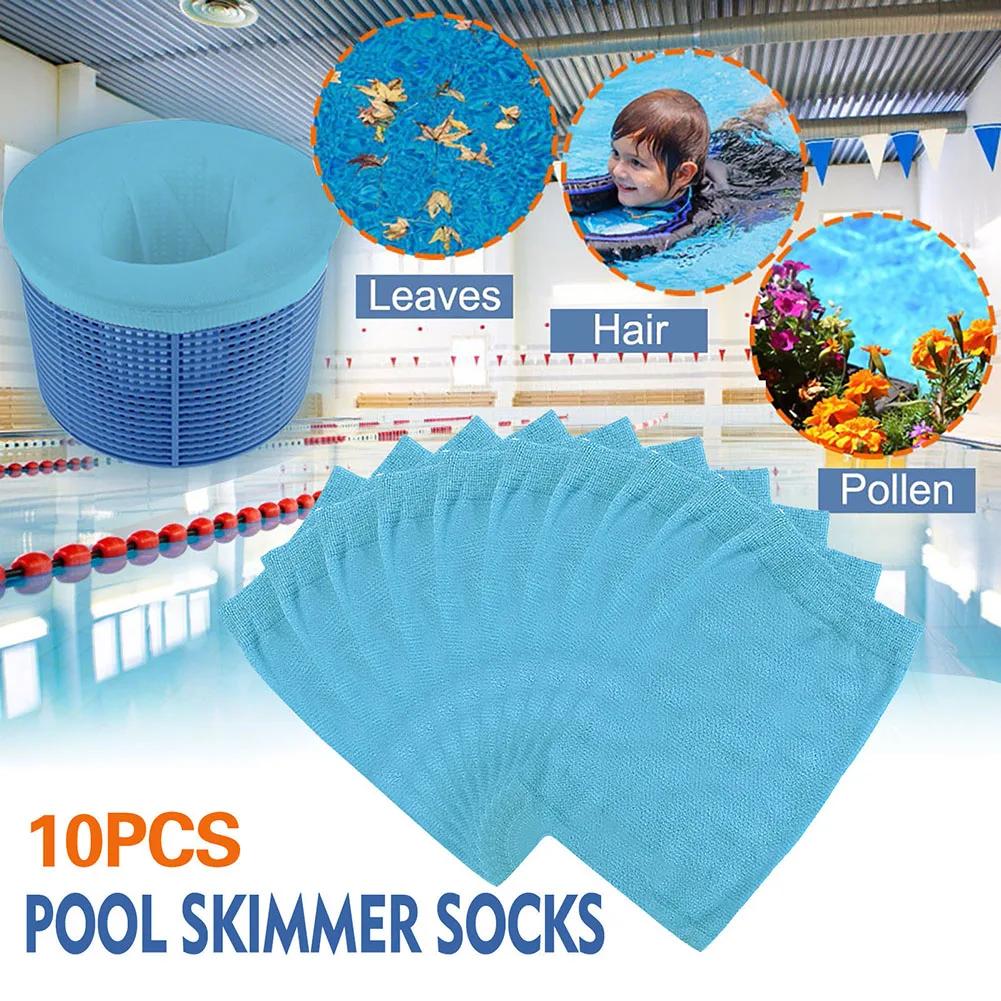 5/30 Pack Pool Skimmer Socks Cleans Debris and Leaves Baskets Filters Fish Tank Mesh Bag Round Swimming Pool Mesh Filter Access