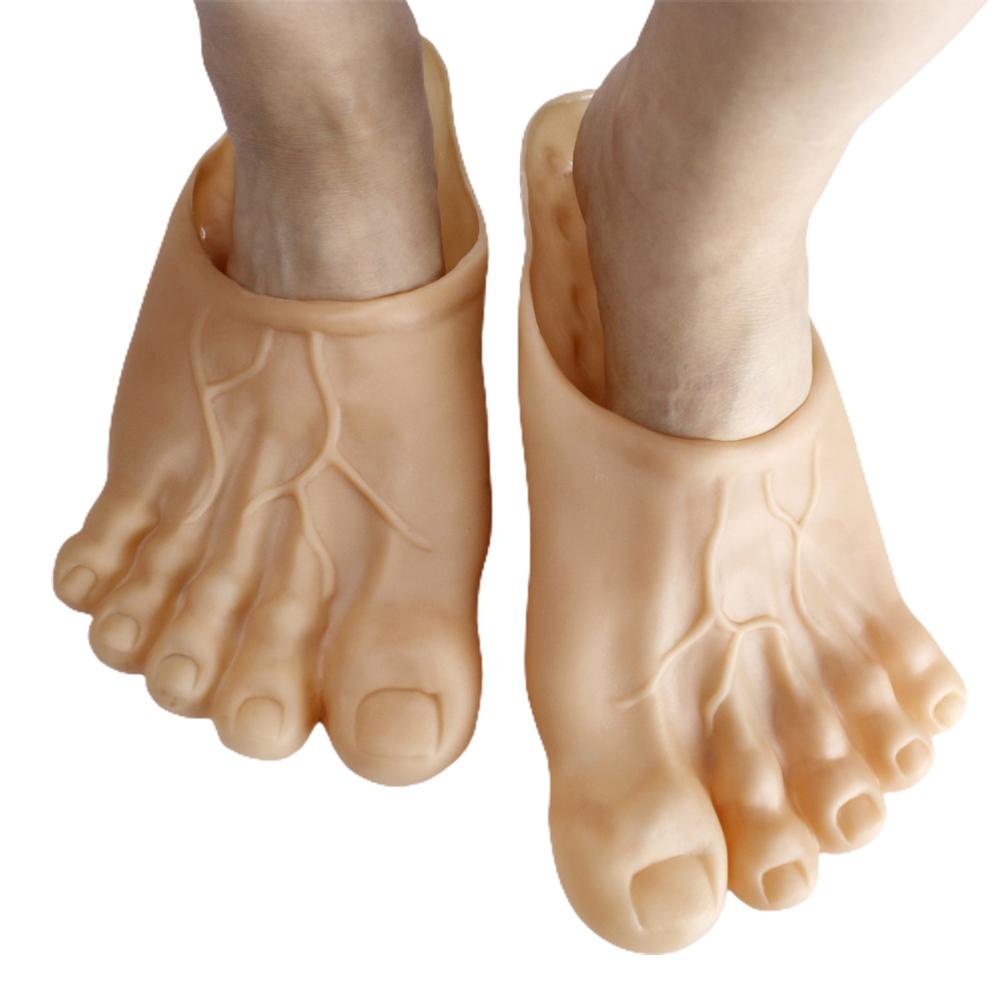 Papuci de simulare cu degetul mare de la picior, papuci amuzanți cu degetul mare, pantofi cu cinci degete pentru petreceri de Halloween și