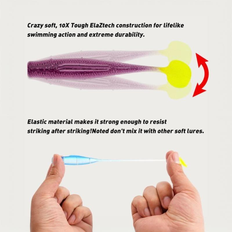 6Pcs Soft Paddle Tail Swimbait Uv Glow Fishing Lures 8Cm Tpr Soft Bait 80Mm 4.8G Artificial Silicone Bait Wobblers Soft Lures
