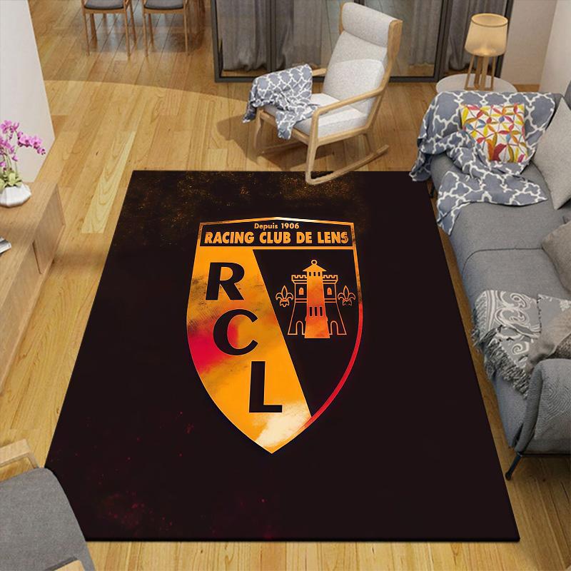Racing Club De Lens Flannel Pattern Square Carpet,Area Rug,Carpet Rug for Living Room Bedroom Sofa Playroom Decor,Non-slip Floor Mat