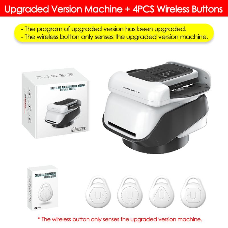 

Автоматична машина для роздачі та перетасування карт з набором з 4 кнопок, 360° обертання, інструмент для перетасування та роздачі гральних карт, пристрій для покеру