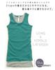 Andit Long Collar Tank Made in Rib Plus Long Length Top, Japan, 100% Cotton, Knit, Layering, Spring/Summer, Size, 201. White, Medium,