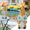 Gnome Statues Outdoor Solar Bee Design Garden Gnome Figurines Sculpture Resin LED Lights Gnome Garden Sculpture For Yard Porch