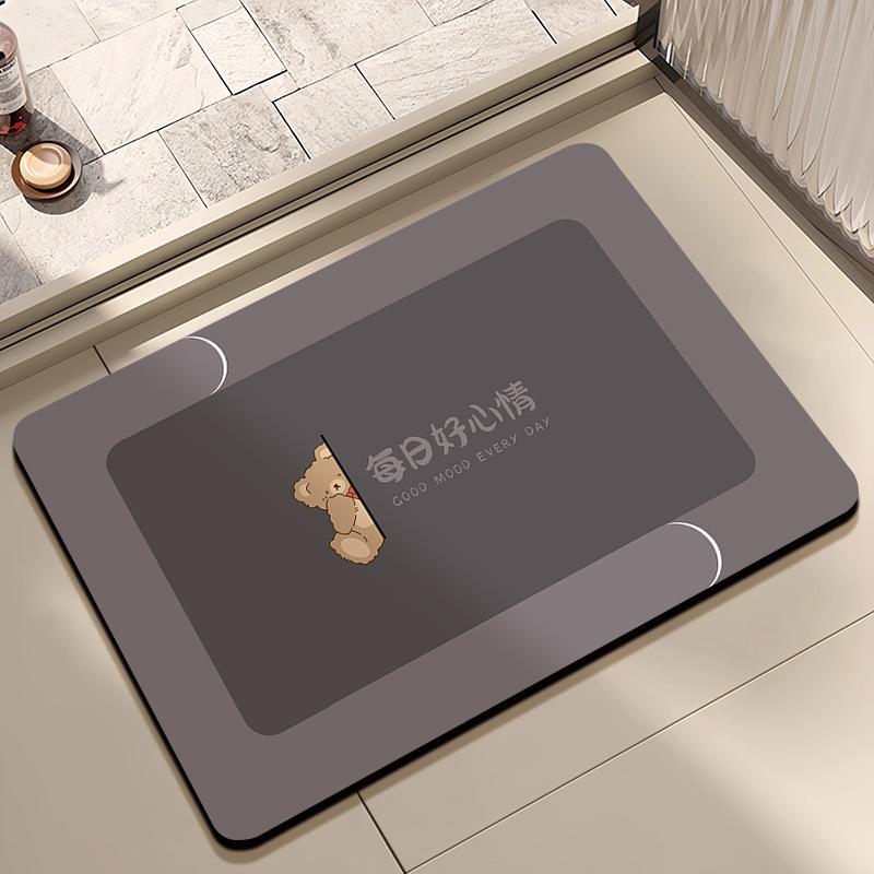 Mata podłogowa z ziemi okrzemkowej, kreskówkowa mata podłogowa do łazienki, silnie chłonna, domowa, pod drzwi toalety, antypoślizgowa mata