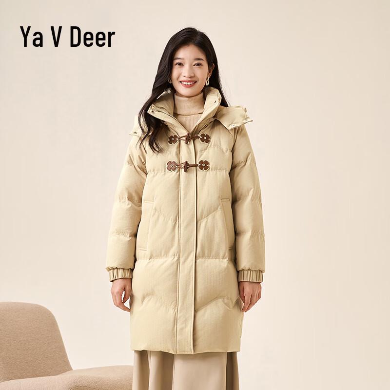 Yalu Women's Mid-Length Down Jacket with Removable Hood