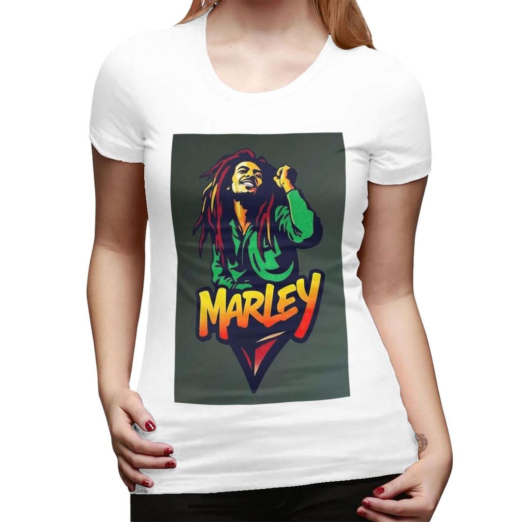 Dámské tričko Bob Marley Reggae s kulatým výstřihem Streetwear Trička Dámská s krátkým rukávem Letní oblečení Topy