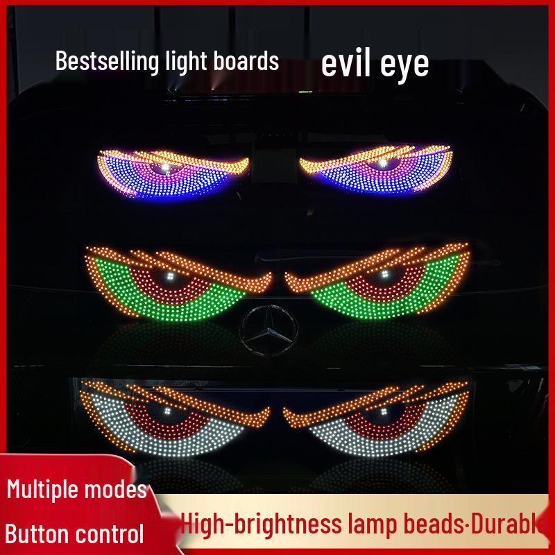 

Динамическая светодиодная наклейка на автомобиль «Демонический глаз» с USB и управлением через приложение XL9 Red Yellow + Green [Left and Right Set]