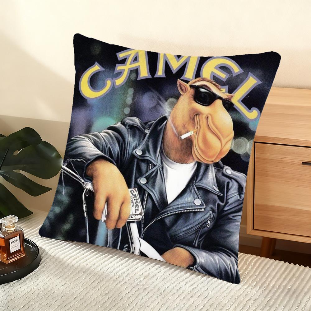 

Cushion Cover Silky Short Plush Home Sofa Cushion Cover - Invisible Zipper Home Decoration Camel Cigarettes-S 30cmx30cm
