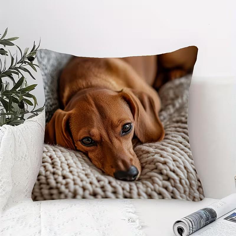 Cute Animals Print Pillowcase: 2D Flat Printing, Non-real Embroidery, Night Sofa  Night Sofa Cushion