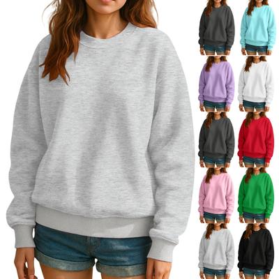 Rundhals-Sweatshirt für Damen Herbst Grafik-Sweatshirts Urlaub Langarm Überschnittener Pullover